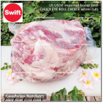 Beef CHUCK EYE ROLL US USDA CHOICE brand SWIFT frozen whole cuts +/- 11kg (price/kg) PREORDER 2-3 days notice